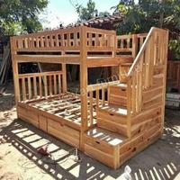 Gambar Tempat tidur tingkat anak 2 Bed Laci kayu jati/Dipan tingkat anak kayu - harga asli dari key jati furnitur undefined 3 Tokopedia