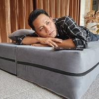 Gambar Sofa Bed Lipat In The Box 200 x 100 x 24 cm Kursi Sofabed Busa Abu-abu dari Wikioase undefined 3 Tokopedia