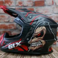 Gambar GIX CROSS GORILLA - HELM CROSS MOTIF GORILA - BLACK RED, M dari Helmet Bay undefined 1 Tokopedia