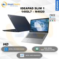 Gambar Lenovo IdeaPad Slim 1-14IGL7|N4020|4GB|256GB SSD|14" HD|W11+OHS 2021 dari Smart Media Computer undefined 1 Tokopedia