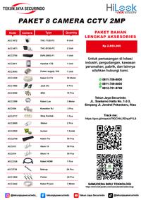 Gambar CCTV HILOOK 2 MEGAPIXEL PAKET 8 KAMERA LENGKAP AKSESORIS - 2 TB dari SAMUDERA BIRU TEKNOLOGI undefined 1 Tokopedia