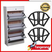 Gambar 2pcs Engsel Rak Sepatu 1/2/3 Braket Rak Sepatu Lipat Rak Sepatu Putar - 1Lapisan hitam dari Supercy-Mall undefined 1 Tokopedia