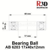 Gambar Ball Bearing AB 6203RS 6203 Rs 17x40x12mm OD 40mm ID 17mm dari Rajawali3D undefined 3 Tokopedia