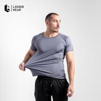 Gambar Baju Olahraga Lengan Pendek Short Sleeve Ketat Compression Shirt Pria - Biru Navy, L dari Lockerwear Sports Apparel undefined 2 Tokopedia