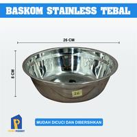 Gambar Calypso Baskom Stainless Tebal 26 cm |Mangkok Baskom 26 cm Anti Karat dari Prima Perabot undefined 5 Tokopedia