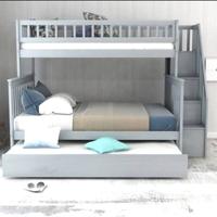 Gambar tempat tidur anak tingkat+laci Sorong+tangga rak buku size 90×200×180 dari UD SINAR ABADI FURNITURE undefined 1 Tokopedia