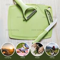 Gambar Set Pisau Talenan 3 in 1 Pisau Dapur Talenan dan Pengupas - Hijau dari DDSINFINITY undefined 3 Tokopedia