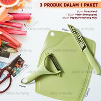 Gambar Set Pisau Talenan 3 in 1 Pisau Dapur Talenan dan Pengupas - Hijau dari DDSINFINITY undefined 5 Tokopedia