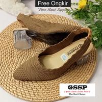 Gambar High heels rajut import hak kaca 5 cm calista let motif acak - salem, 37 dari valealeindonesia undefined 4 Tokopedia
