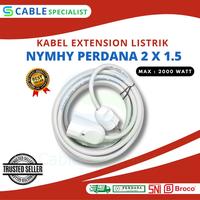Gambar Kabel Listrik Extention (Perpanjangan) 25 Meter SNI BROCO 2X1.5 PUTIH dari Cable Specialist undefined 1 Tokopedia