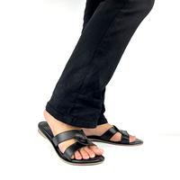 Gambar Sandal Kulit Wanita Model Teplek Lipat Dua Bahan Kulit Sapi Asli Garut - Hitam, 37 dari ZHR Leather undefined 2 Tokopedia