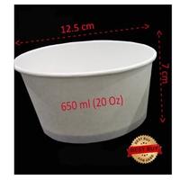 Gambar paper bowl + Lid/ tutup uk. 650 ml - 650 ml, Paper Bowl dari UMKM Kemasan undefined 3 Tokopedia