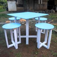 Gambar Meja Cafe Kotak Jumbo SET Minimalis Scandinavian Japandi - Biru dari saMju_NEW undefined 2 Tokopedia