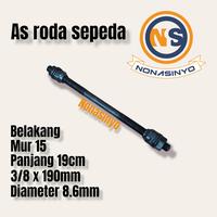 Gambar as roda sepeda depan belakang inner hub mur 13 dan 15 - DEPAN 14CM BK dari Nona & Sinyo undefined 3 Tokopedia