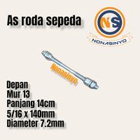 Gambar as roda sepeda depan belakang inner hub mur 13 dan 15 - DEPAN 14CM BK dari Nona & Sinyo undefined 2 Tokopedia