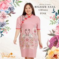 Gambar Cheongsam Sangjit Dress Batik Wanita size XXXL/Jumbo/Big Size CBS002(1 - RED MR dari Batik Sunshine undefined 3 Tokopedia