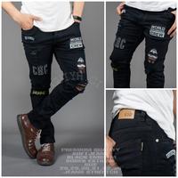 Gambar CELANA JEANS SOBEK PRIA BIKERS EMBLEM SLIMFIT SKINNY RIPPED LUTUT - Rn Biowash, 30 dari Grosirfashions123 undefined 2 Tokopedia
