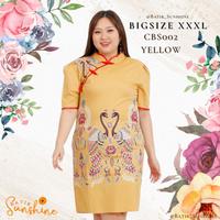Gambar Cheongsam Sangjit Dress Batik Wanita size XXXL/Jumbo/Big Size CBS002(1 - RED MR dari Batik Sunshine undefined 4 Tokopedia