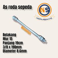 Gambar as roda sepeda depan belakang inner hub mur 13 dan 15 - DEPAN 14CM BK dari Nona & Sinyo undefined 4 Tokopedia
