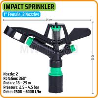 Gambar Impact / Impulse Sprinkler, 2 Nozzles, 1" Female Thread dari MW Hydro undefined 2 Tokopedia