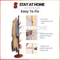 Gambar Stand Hanger Kayu Gantungan Baju Tas Topi Single Handuk Tiang Jemuran - B ORIGINAL dari Beauty_GOLD undefined 4 Tokopedia