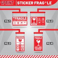 Gambar Sticker Fragile | Stiker Pecah Belah | Sticker Kemasan Olshop Murah - FG1, 8,5 x 5 cm dari 1Print undefined 1 Tokopedia