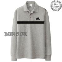 Gambar Kaos Kerah Pria Polo shirt Lengan Panjang Adidas Best Production - Abu-abu, M dari Davin Apparels undefined 1 Tokopedia