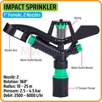Gambar Impact / Impulse Sprinkler, 2 Nozzles, 1" Female Thread dari MW Hydro undefined 3 Tokopedia