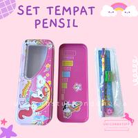 Gambar SET Tempat Pensil Unicorn Kotak Pensil Cewek Isi Stationery Alat Tulis - Rainbow dari Unicornstuff indonesia undefined 3 Tokopedia