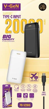 Gambar V-GeN Powerbanj Rescue V20K6 20000mAh Type C Input 2 Port USB Output dari Metoocel Official undefined 5 Tokopedia