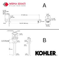 Gambar KOHLER STATEMENT 2F Ribbon 18" Shower Rainhead Black Matte K-26298T-BL - Shower ONLY dari Wisma Sehati undefined 5 Tokopedia