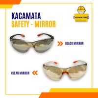 Gambar Kacamata Kaca Mata Safety Black Clear Mirror - Clear Mirror dari Adaajacom undefined 1 Tokopedia