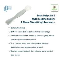 Gambar Alat Makan Bayi - Basic Baby Multi Feeding Spoon 2in1 - Gray dari Willowbabyshop undefined 2 Tokopedia