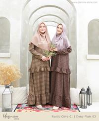 Gambar Yasmina Dress Material Ciara Creppe Pattern Batik Modern Jasmine - 01 rustic olive, S dari Myhijab Boutique undefined 1 Tokopedia