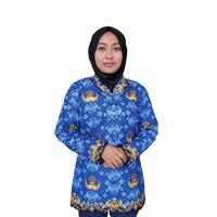 Gambar Seragam Batik Korpri Wanita Kerah Bulat Furing Full Dingin Grosir - S, batik dari Sumber Rejeki Jeans undefined 4 Tokopedia