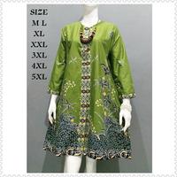 Gambar TUNIK BATIK MODERN TERBARU UKURAN JUMBO LD 130 BAJU KANTOR DAN PESTA - toska, XXL dari batik zafun undefined 3 Tokopedia