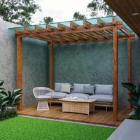 Gambar Gazebo Pergola Kayu Jati Minimalis dari Gendhismadu Galeri undefined 1 Tokopedia