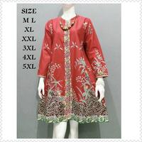 Gambar TUNIK BATIK MODERN TERBARU UKURAN JUMBO LD 130 BAJU KANTOR DAN PESTA - toska, XXL dari batik zafun undefined 2 Tokopedia