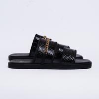 Gambar Sandal Slop Ibu ibu Sosialita Kulit Croco Black BIG SIZE 41-45 Ori ZV2 - Hitam, 41 dari ARVIAN Footwear & Fashion undefined 2 Tokopedia