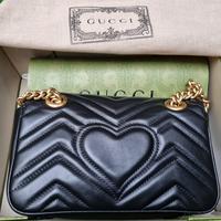 Gambar Gucci GG Marmont Mini Metalasse Shoulder Bag in Black GHW Preloved dari qei n chic undefined 4 Tokopedia
