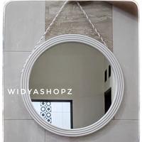 Gambar kaca cermin rotan sintetis hiasan dinding ruang tamu estetik kerajinan - Cream dari widyashopzz_NEW undefined 2 Tokopedia