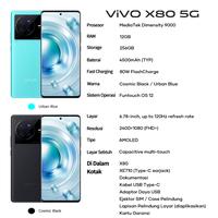 Gambar Vivo X80 Pro 12/256GB RAM 12GB+4GB Extended ROM 256GB NFCGaransi Resmi - X80-Black, FREE Bonus dari TOPMALL_JKT undefined 2 Tokopedia