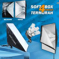 Gambar Softbox 50x70cm Fotografi Studio Lighting E27 Youtuber 4 Lampu Bholam - SOFTBOX 4 SOKET dari Distributorgadget.com undefined 1 Tokopedia