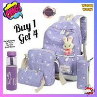 Gambar Tas Ransel Anak Perempuan Motif Kelinci Smile Buy 1 Get 4 Untuk Tk Sd - Biru dari Deefaira Fashion undefined 3 Tokopedia
