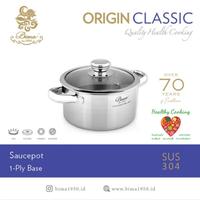 Gambar sauce pot Bima Origin classic w/tempered glass lid stainless sus304 Kaca Panci - 24cm(5,4 Liter) dari best home kitchen undefined 4 Tokopedia