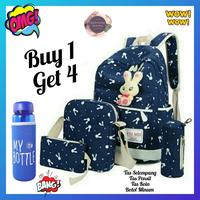 Gambar Tas Ransel Anak Perempuan Motif Kelinci Smile Buy 1 Get 4 Untuk Tk Sd - Biru dari Deefaira Fashion undefined 4 Tokopedia