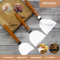Gambar Spatula Martabak pizza tepanyaki kape burger stainless Handle Kayu - S - 22.5cm dari Northsider Coffee Shop undefined 3 Tokopedia