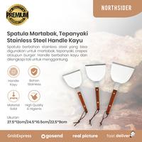 Gambar Spatula Martabak pizza tepanyaki kape burger stainless Handle Kayu - S - 22.5cm dari Northsider Coffee Shop undefined 1 Tokopedia