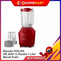 Gambar Blender PHILIPS HR 2042 13 Plastik 1 Liter Merah Putih - HR2042 10PUTIH dari QHomeMart Official undefined 1 Tokopedia