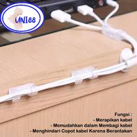 Gambar UNI88 Klip Kabel Tempel Organizer ABS Plastic Strong Stickiness No Punch Simple Operation Penjepit Pengikat Kabel 3x1x0.6cm - Transparan dari uni88shop undefined 5 Tokopedia